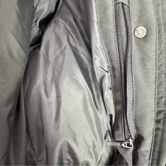 Merrell coat jacket parka puffer feather down black fur hood waist tie cinch - Picture 7 of 16